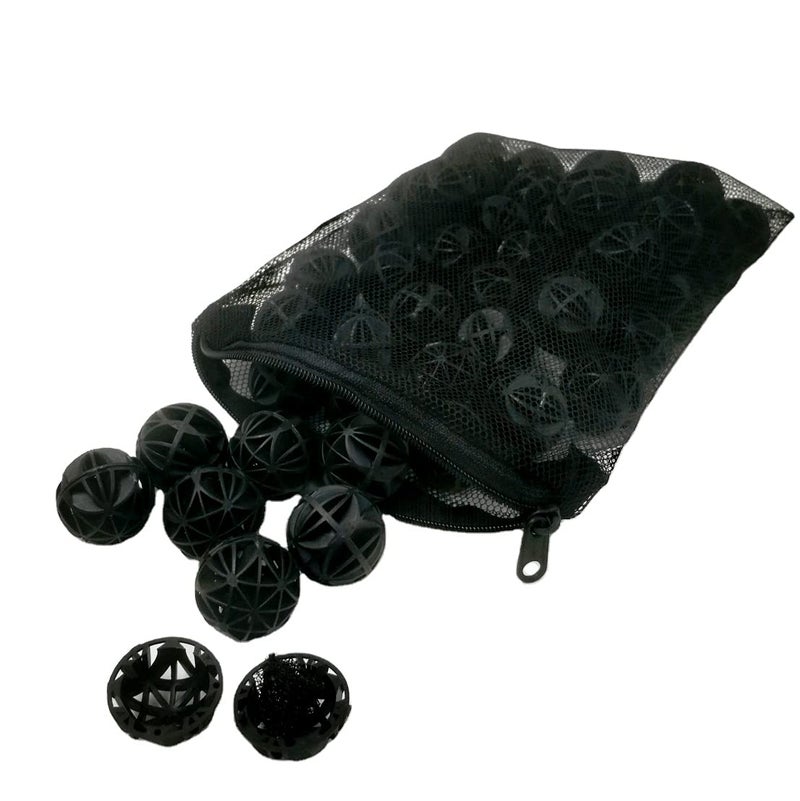 CNZÂ® 50pcs Black Aquarium Fish Tank Filter Bio-Balls Filtration Media, 1-inch (1-Pack) - Image 1